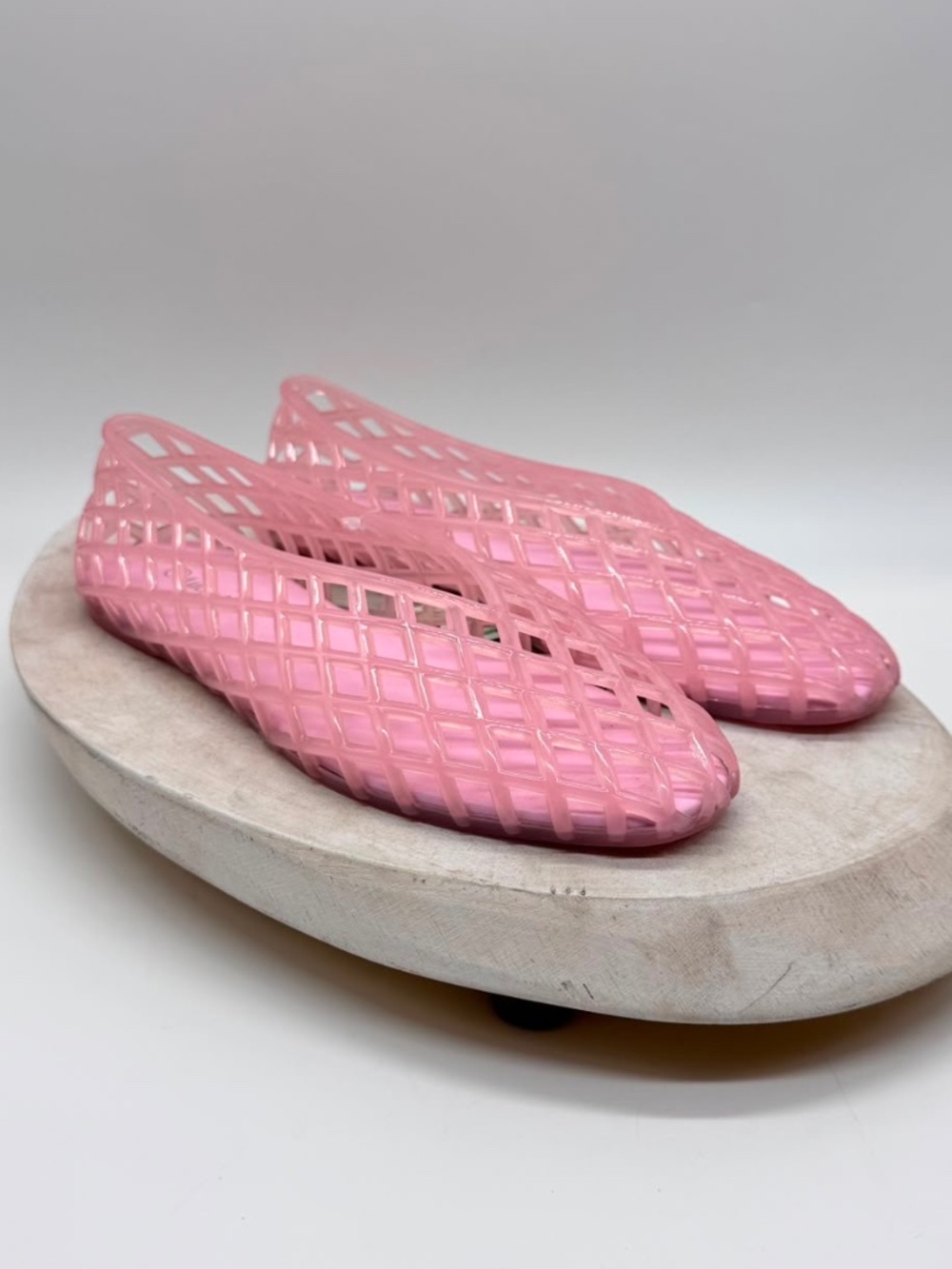 NEW Lucky Top Woven Mesh Jelly Ballet Flats Pink Girls Size 4